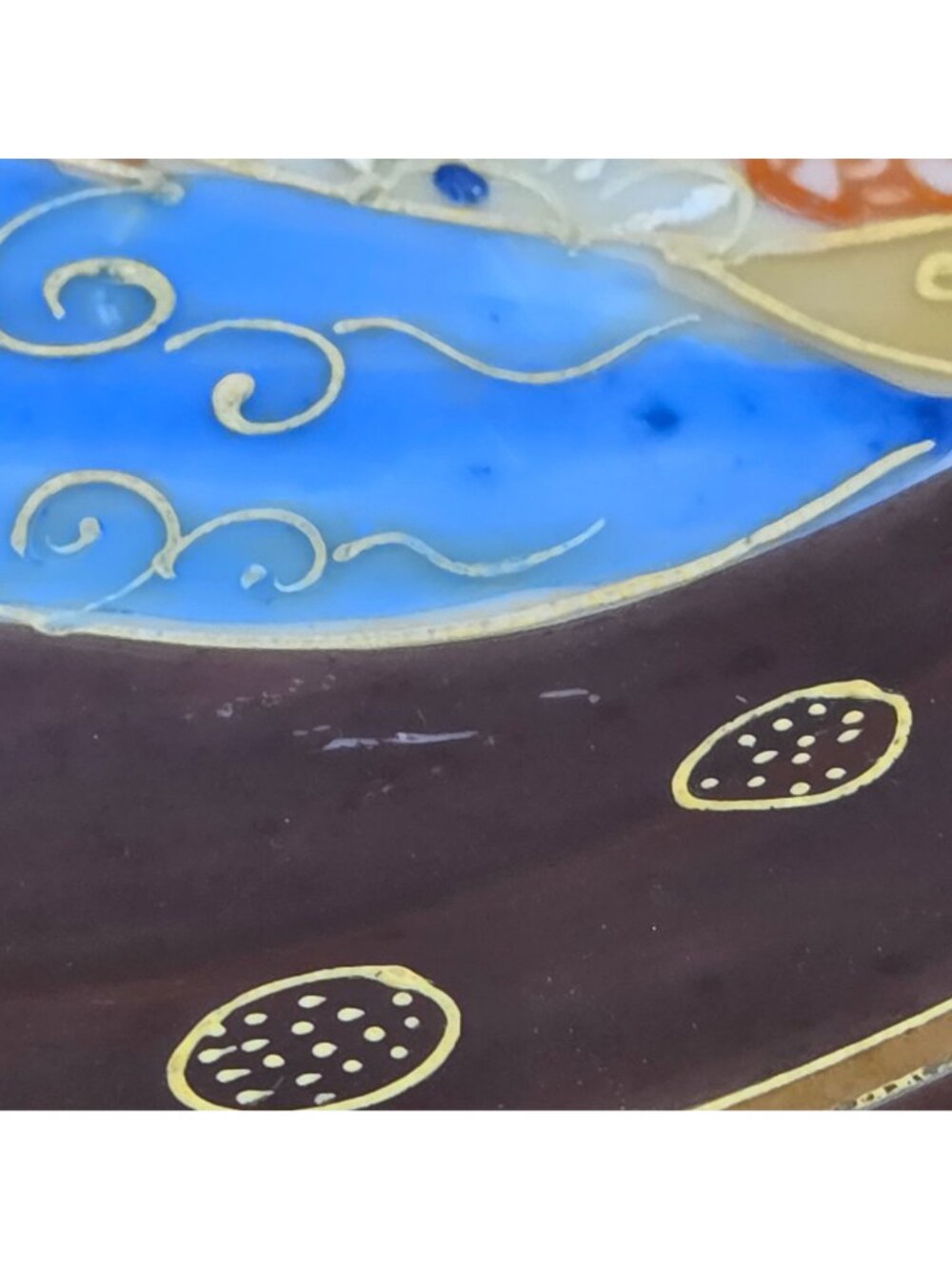 Vintage Japanese Satsuma Moriage Kannon Arhat Hand Painted Salad Plate - Picture 10 of 11